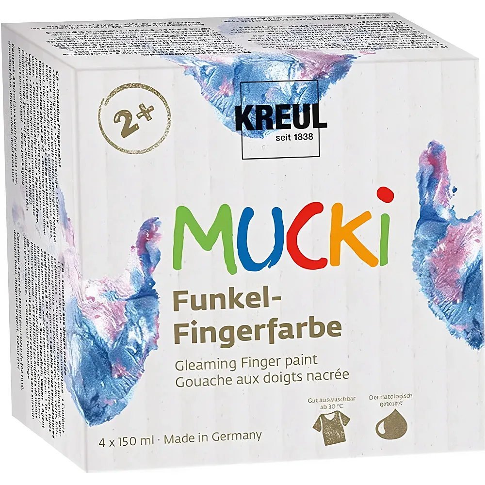 Kreul Mucki Funkel-Fingerfarbe 4x150ml
