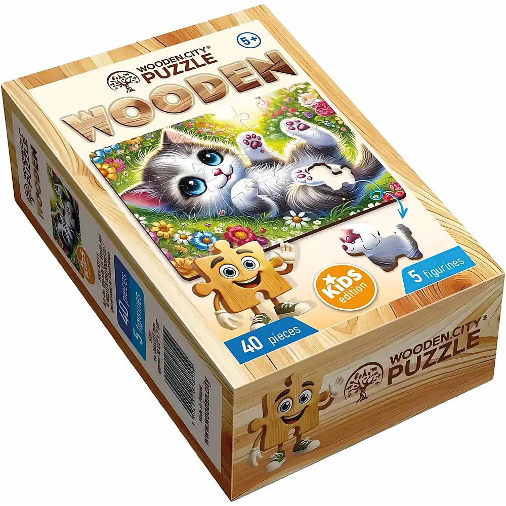 Wooden City Puzzle Nice Kitty 40Teile