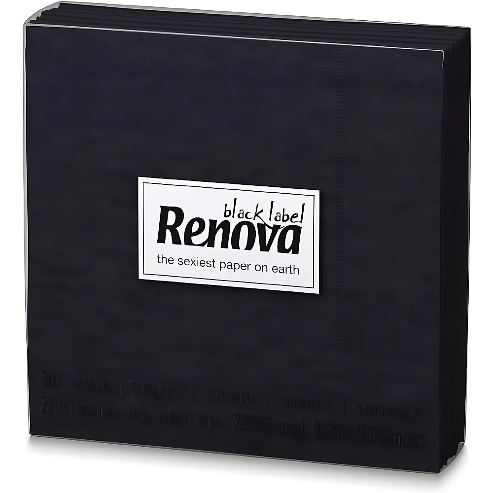 Renova Servietten 22cm Schwarz - 30 Teile