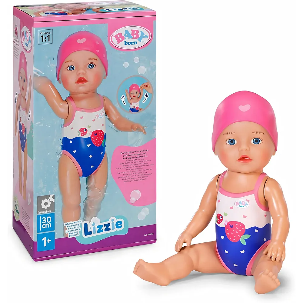 Zapf Creation Baby Born Schwimmende Lizzie - 30 cm - Badespielzeug