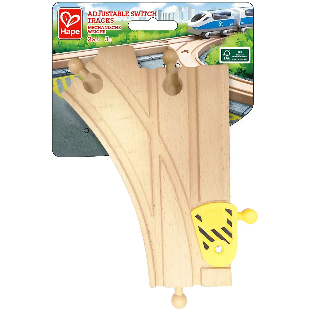 meinspielzeug - Hape Eisenbahn Mechanische Y-Eisenbahnschienen 2Teile | Schienen & Strassen