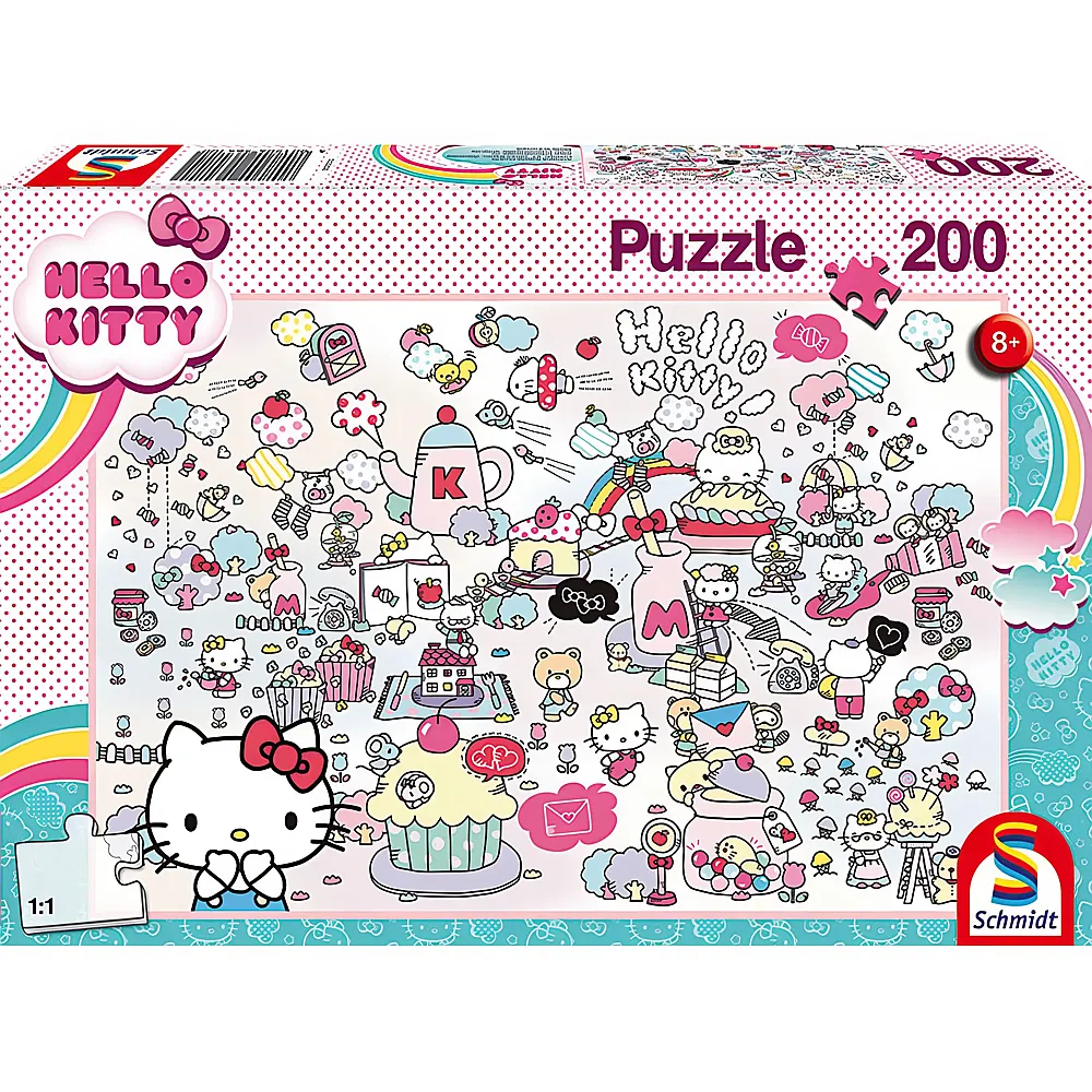 Schmidt Puzzle Hello Kitty, Kittys Welt 200Teile | Puzzle 105-300 Teile