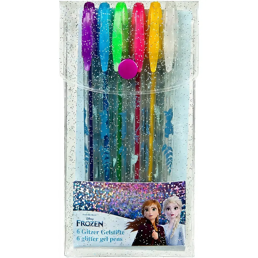 meinspielzeug - Undercover Frozen Glitter Gelstifte, 6 Stk. Disney Frozen