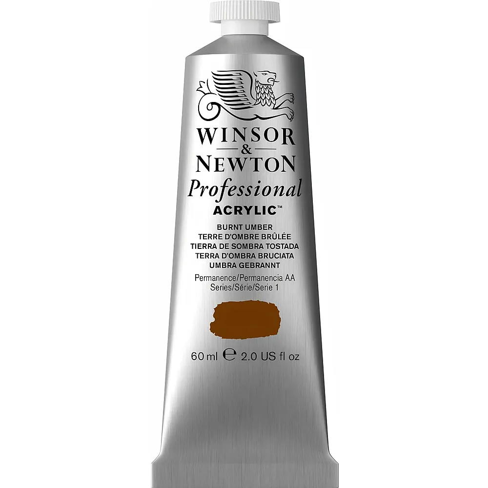 Winsor & Newton W&n Prof. Acrylfarbe 60ml Tube Umbra Gebrannt