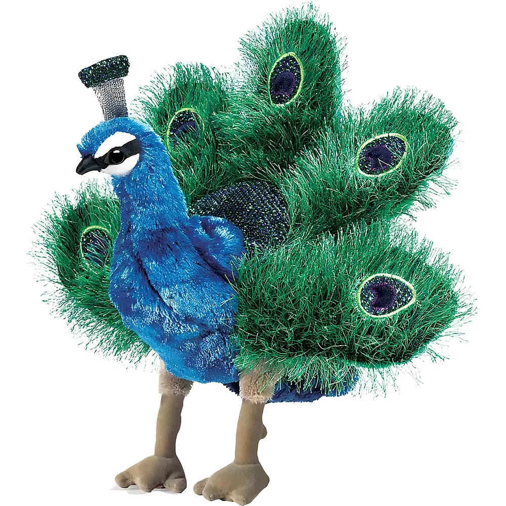 Folkmanis Handpuppe Kleiner Pfau - 28 cm