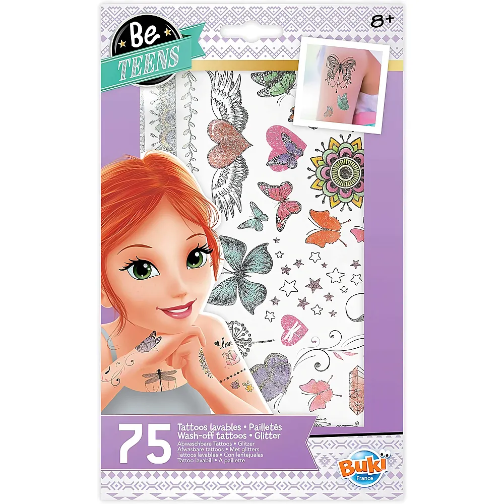 Buki Be Teens Glitzer-Tattoos 75Teile