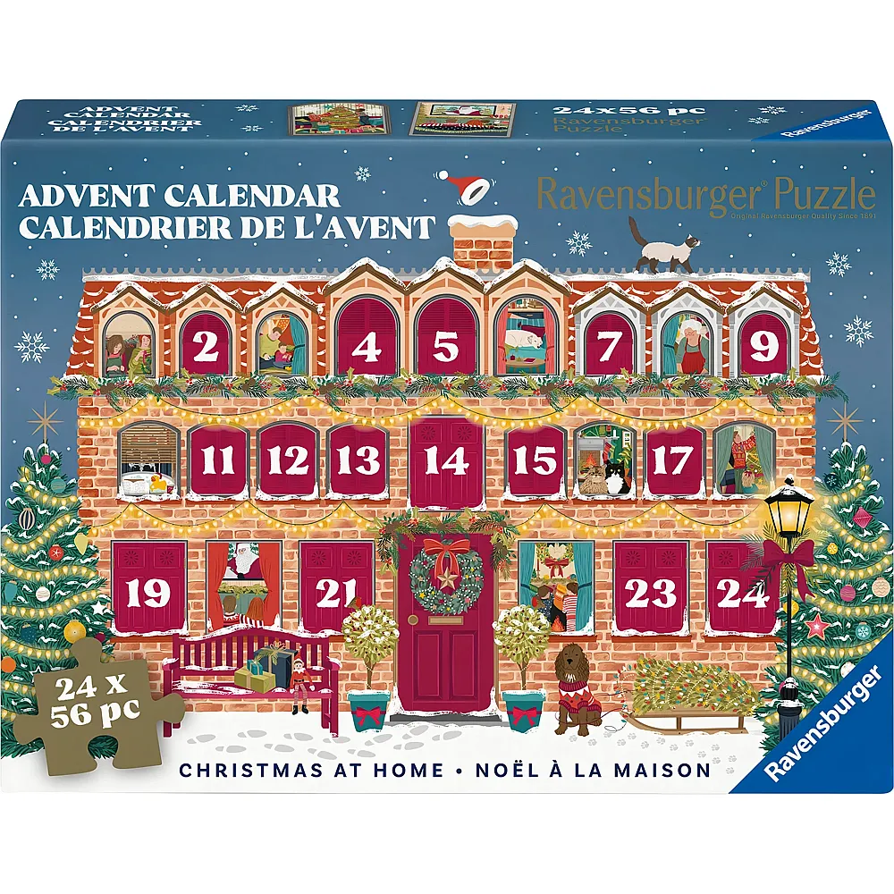 Ravensburger Puzzle Adventskalender Christmas at Home 24x56