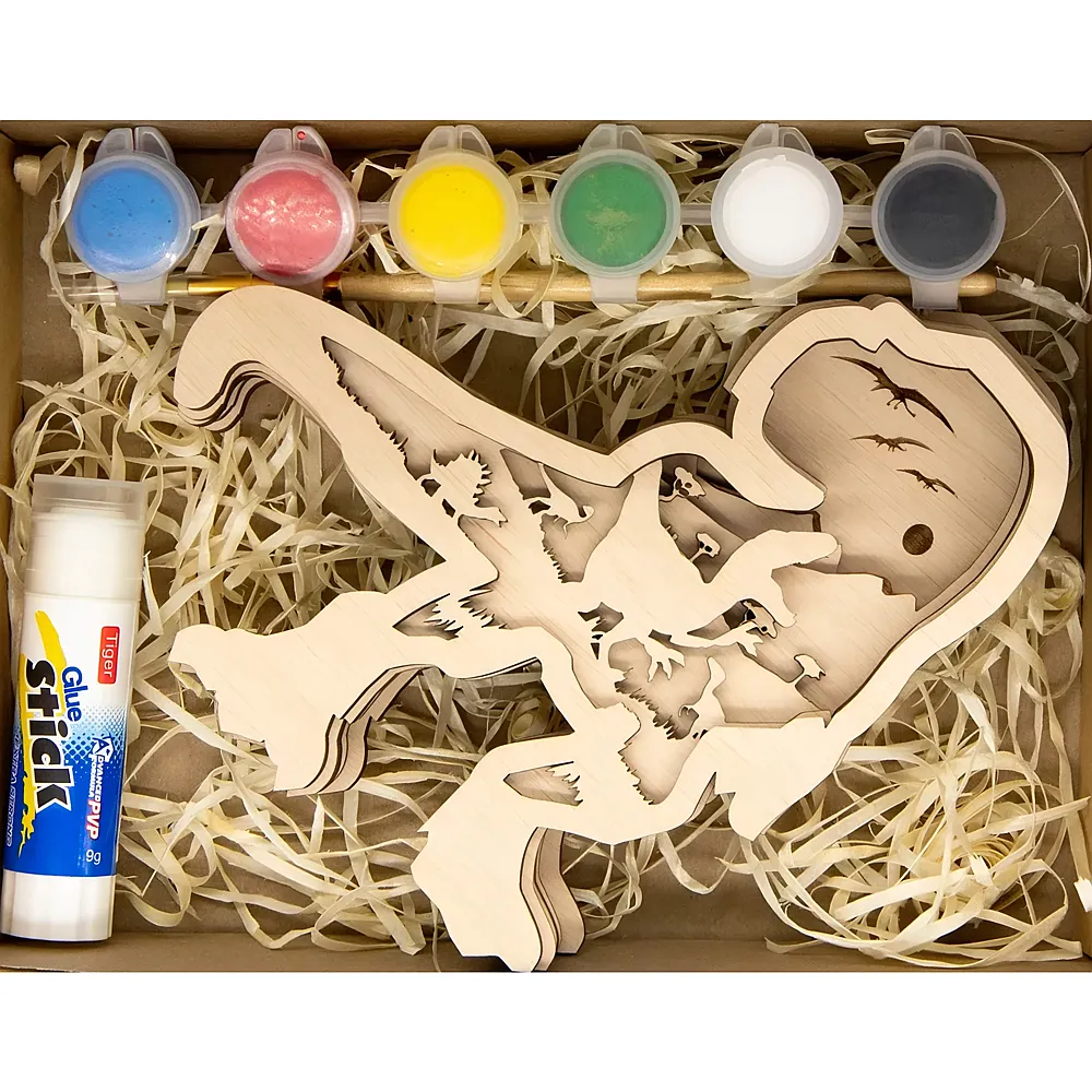 Creatif Wood Kit EN Bois 3D A Peindre T-rex