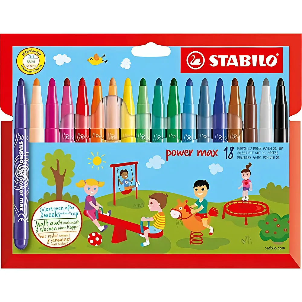 Stabilo Power Max Fasermaler - 18 Teile