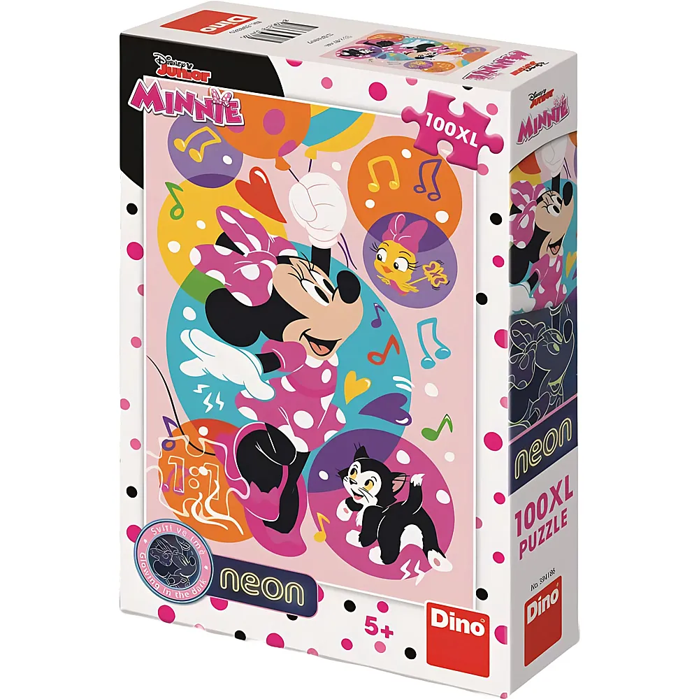 Dino Puzzle Minnie Mouse Neon Puzzle - Minnie 100Teile