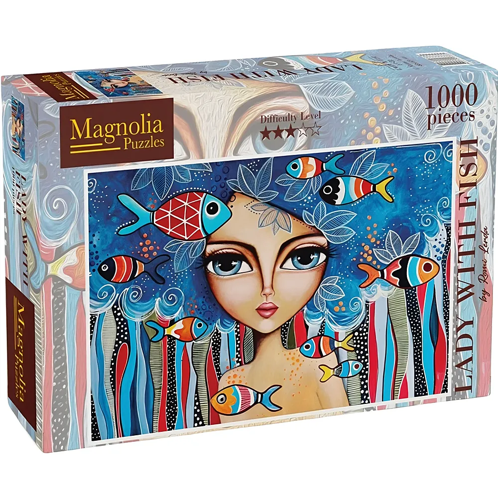 Magnolia Puzzle Romi Lerda Lady with Fish 1000Teile