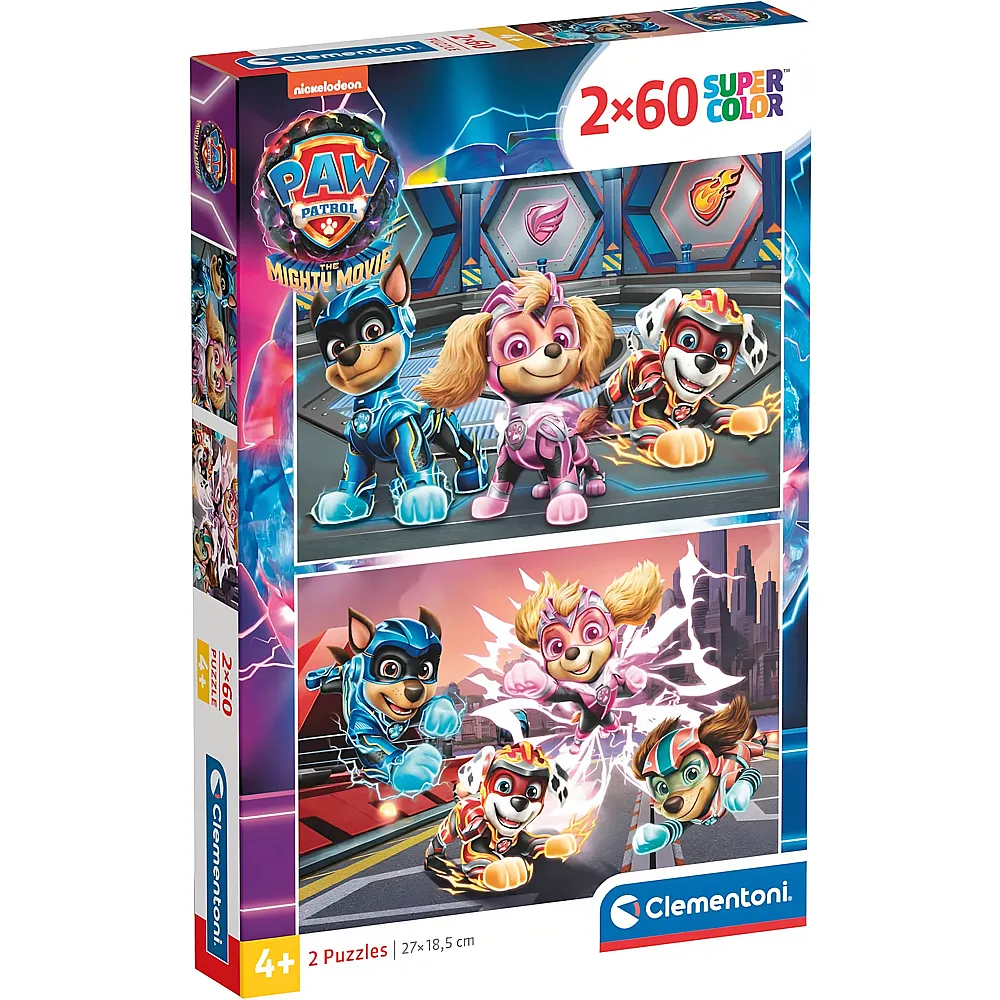 Clementoni Puzzle Supercolor Paw Patrol - The Mighty Movie - 60 Teile