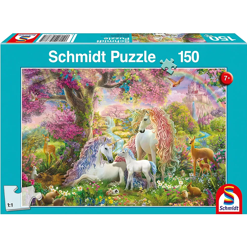 Schmidt Puzzle Einhornfamilie im Bl�tenwald - 150 Teile