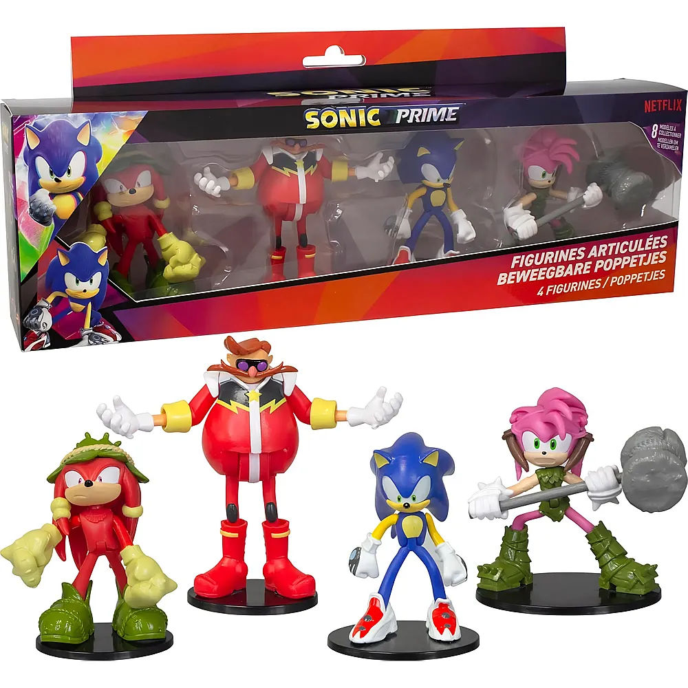 Lansay Sonic - 4 Fig. Articulees 7.5cm asst