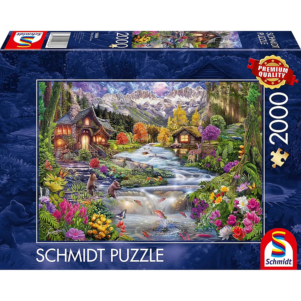 Schmidt Puzzle Flussidyll in den Bergen 2000Teile