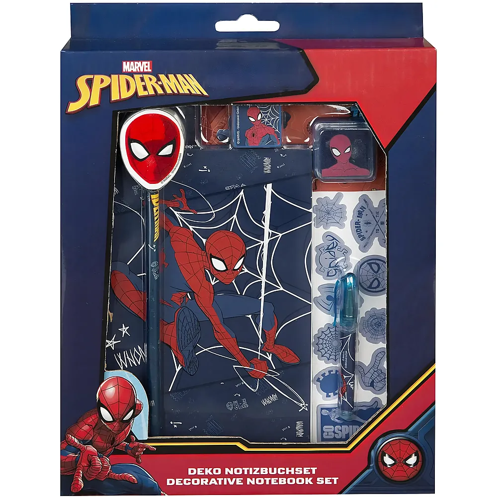 Undercover Spiderman Carnet avec stylo gel, tampons