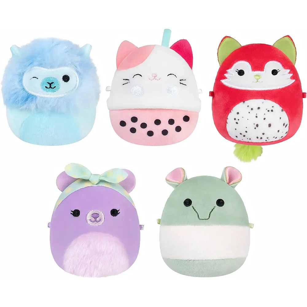 Squishmallows Micromallows 5er Pack Silvy, Rozen, Aarin, Roxy, Gerald