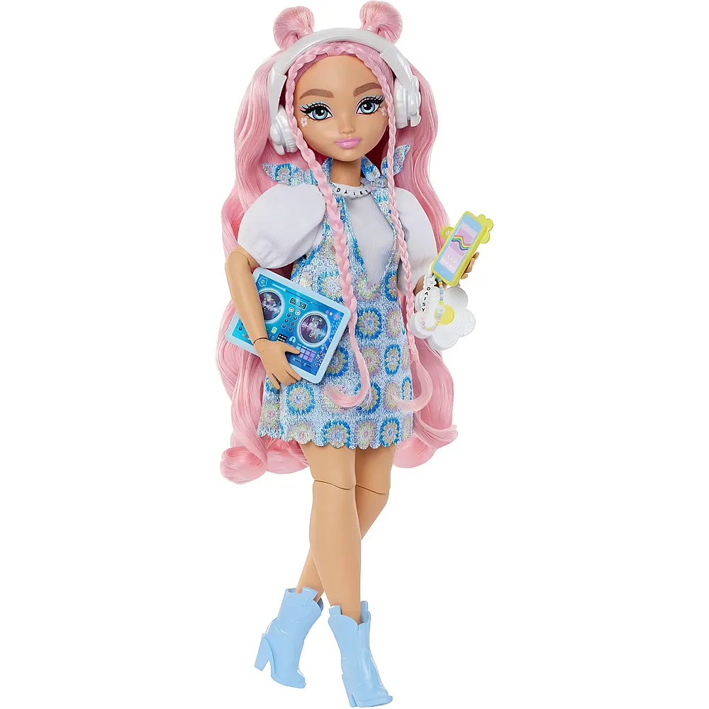 Barbie Dream Besties Daisy Jean mit ausziehbaren Moden und welligem, pinkem Haar
