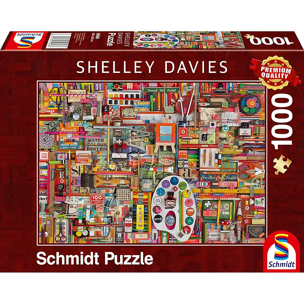 Schmidt Puzzle Shelley Davies Vintage Knstlermaterialien 1000Teile