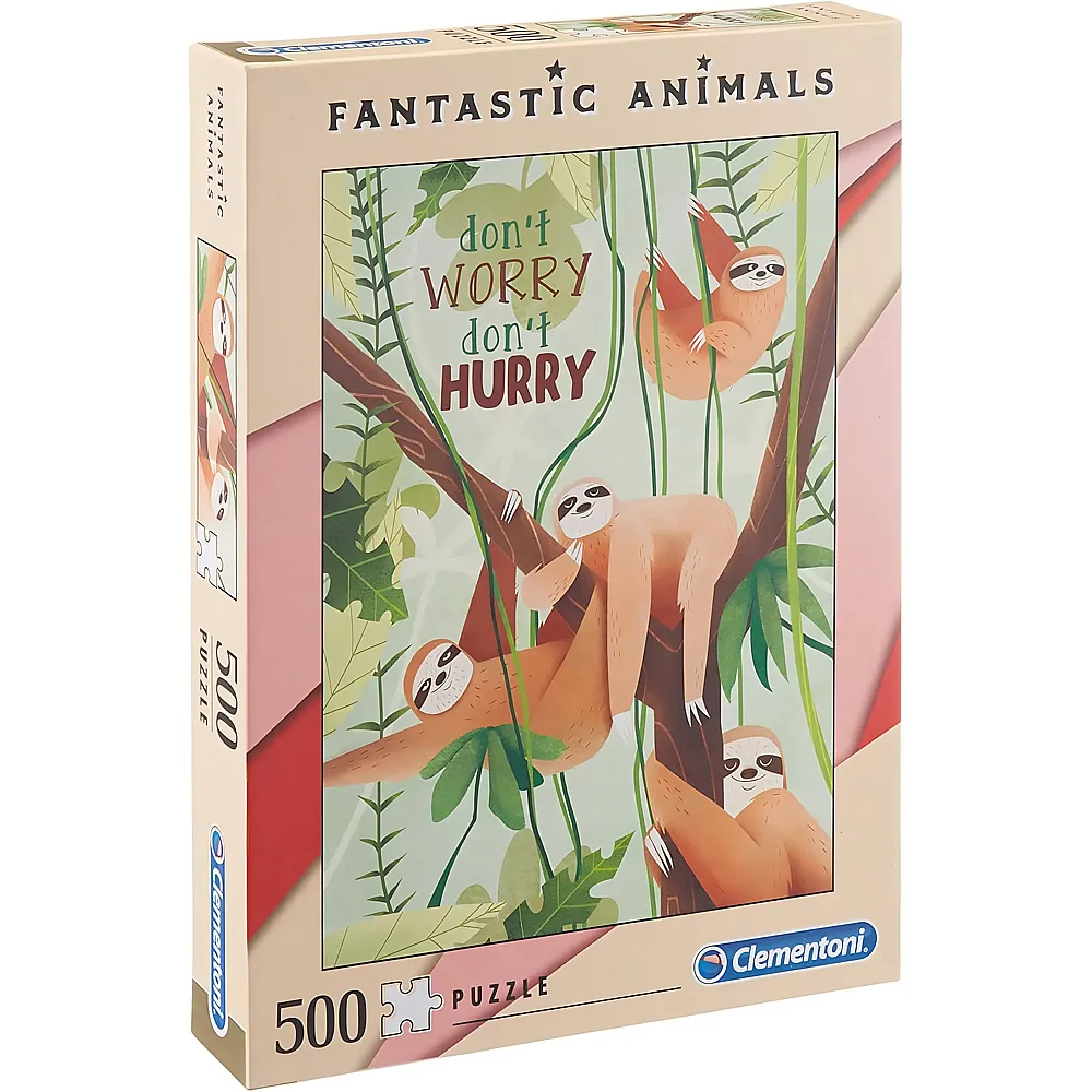 Clementoni Puzzle Fantastic Animals - Don't Worry Don't Hurry - 500 Teile - Puzzle 500 Teile