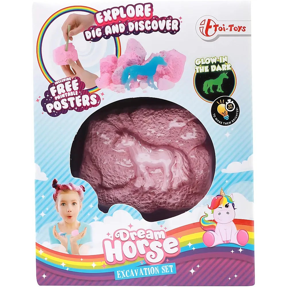 Toi-Toys Ausgrabungsset Einhorn Glow in the Dark