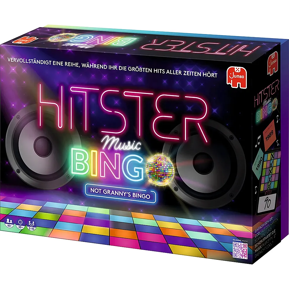 Jumbo Spiele Hitster Bingo - Musik-Kartenspiel mit App - Deutsch