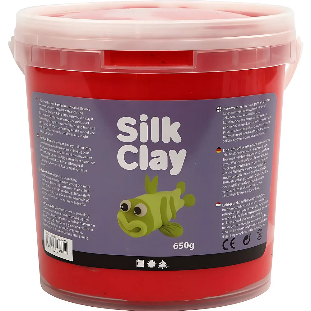 Creativ Company Modelliermasse Silk Clay Grosspackung rot - 650 g | Kneten & Formen