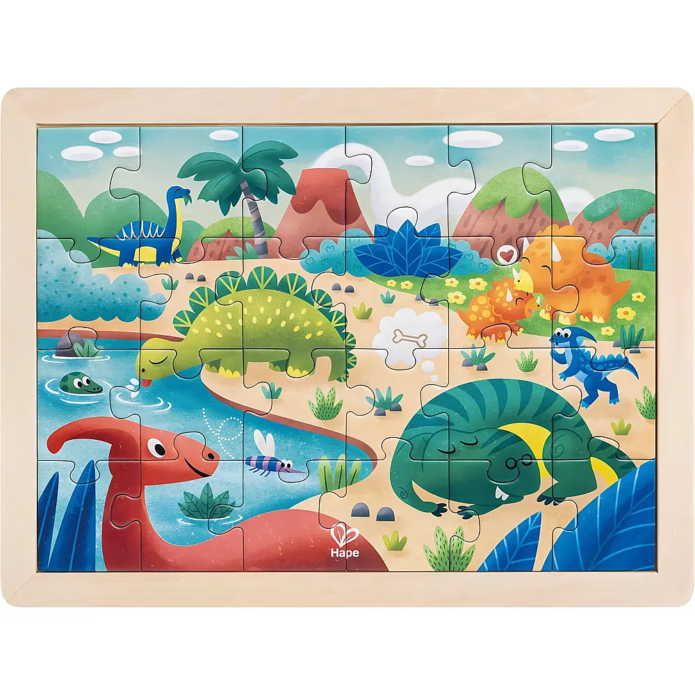 Hape Puzzle Dinosaurier am Wasserloch