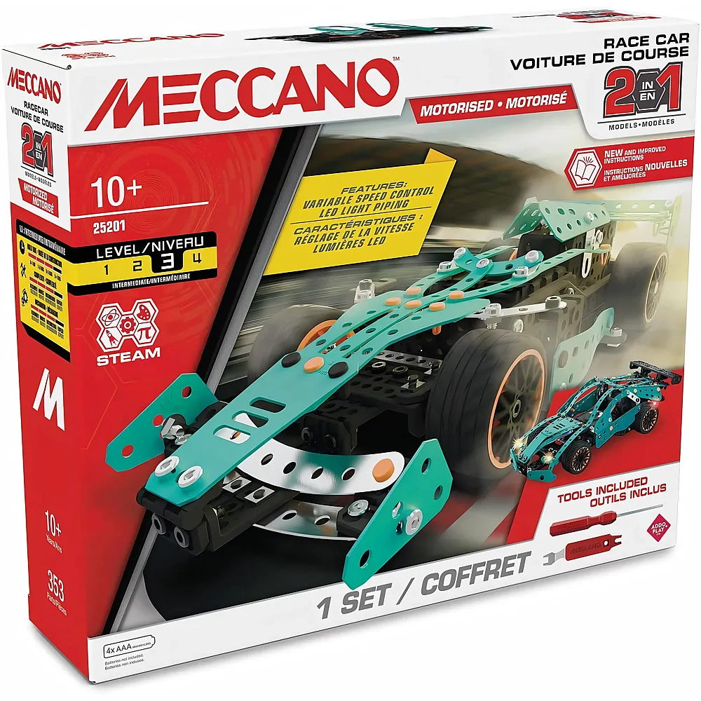 Meccano 2in1 Rennwagen - 325 Teile