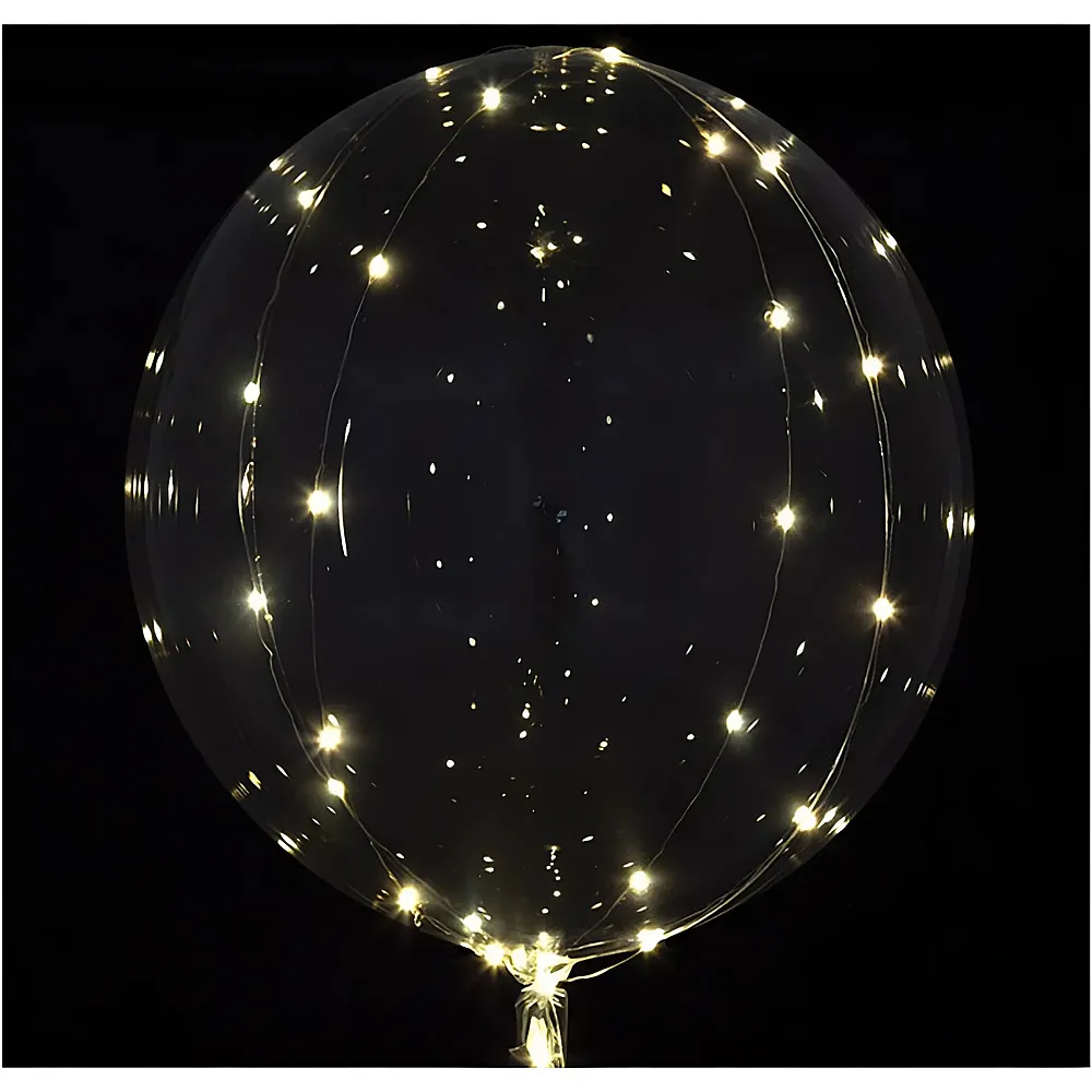 Amscan Folienballon Crystal mit LED-Lichterkette weiss 45cm
