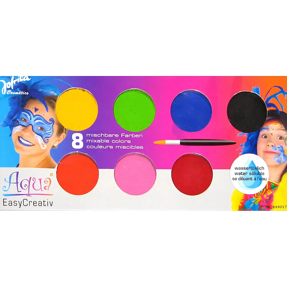 Jofrika Schminkpalette Aqua Creativ 8 Farben auf Wasserbasis, - Suche