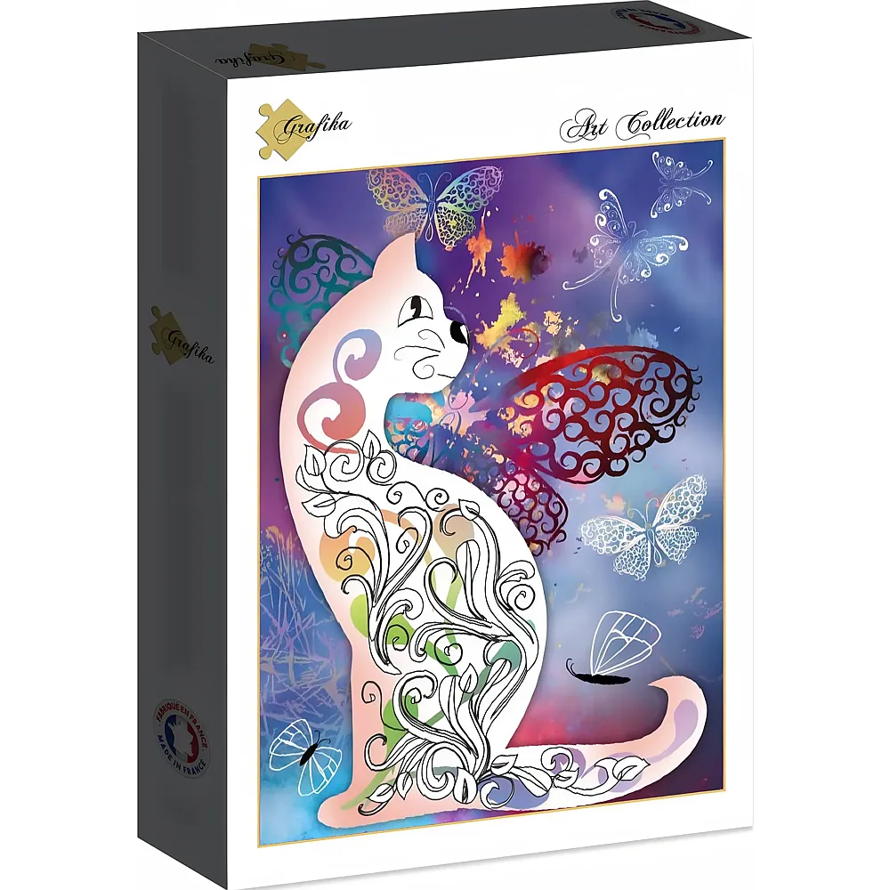 Grafika Puzzle Katze und Schmetterlinge - 2000 Teile