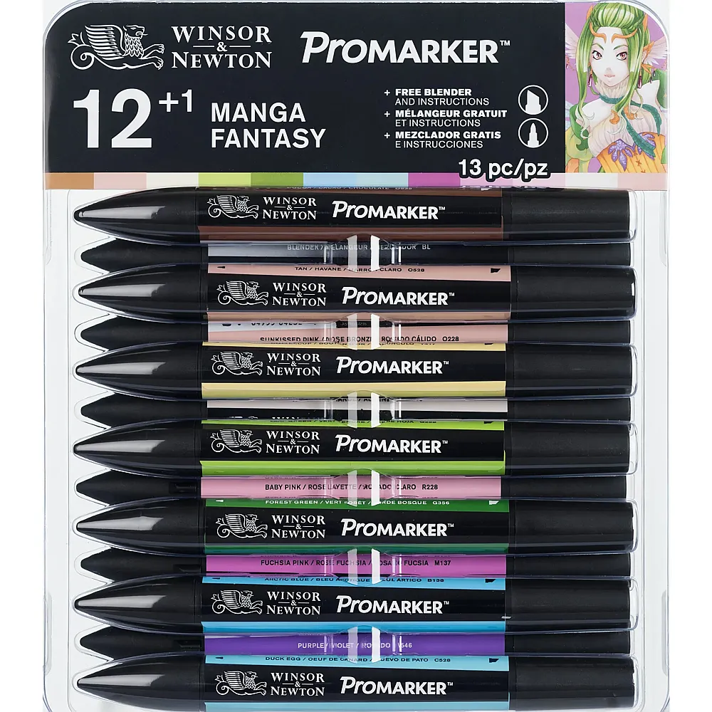 Winsor & Newton W&n Promarker 12+1 Set Manga Fantasy