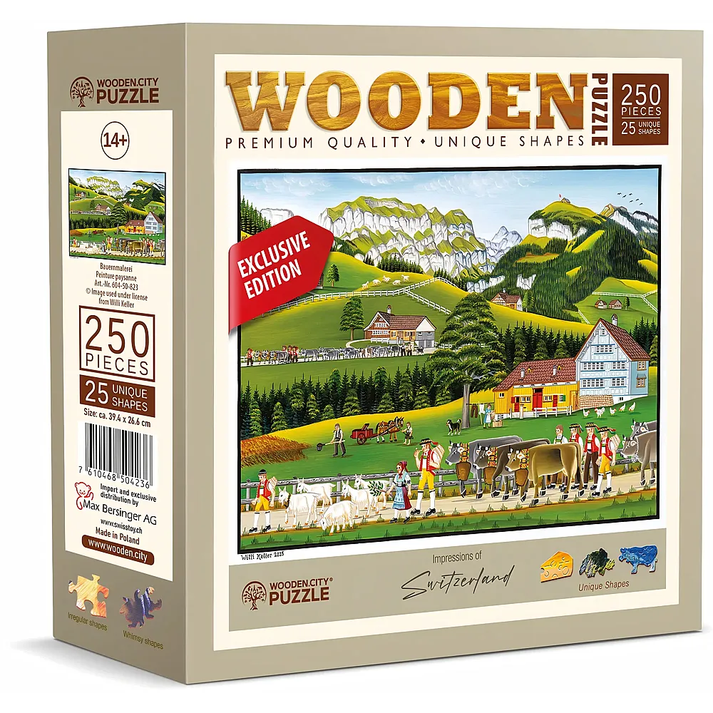 Wooden City Puzzle Bauernmalerei - 250 Teile