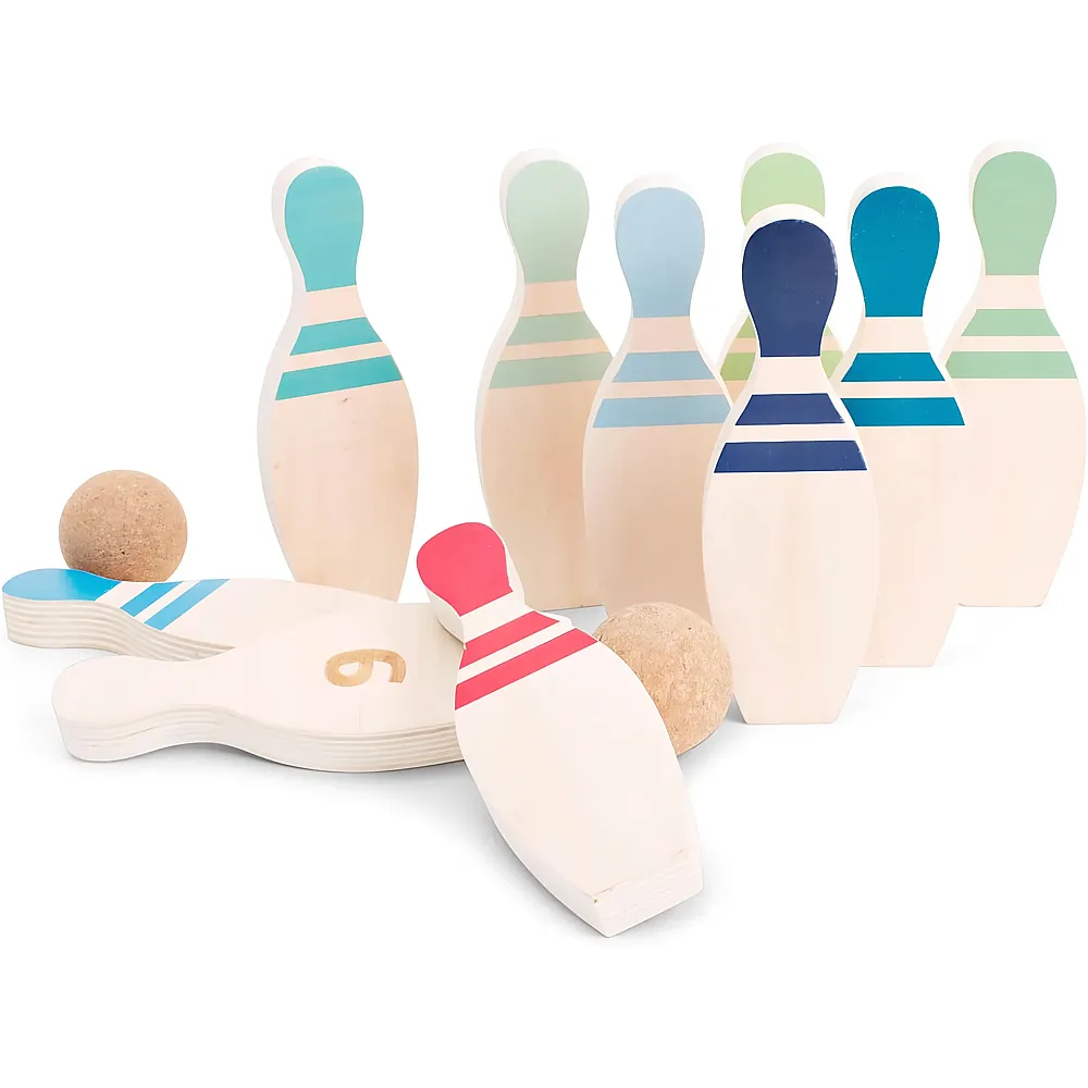 BS Toys Bowling-Set aus Holz - 12 Teile
