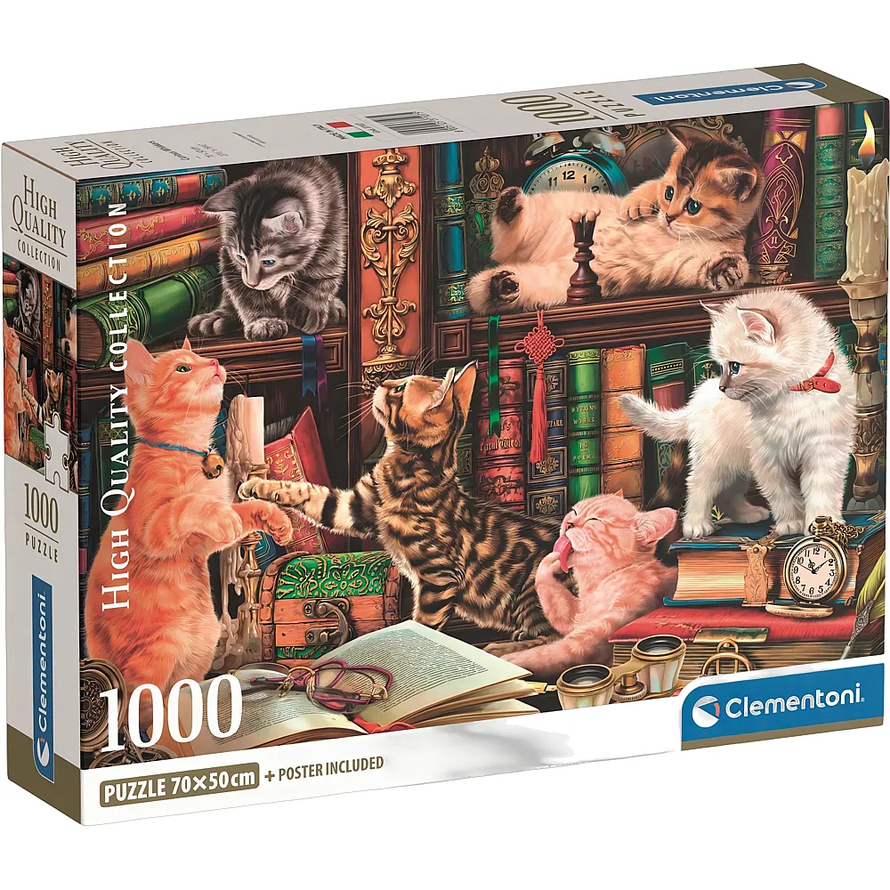 Clementoni Puzzle High Quality Collection Neugierige Schnurrhaare - 1000 Teile