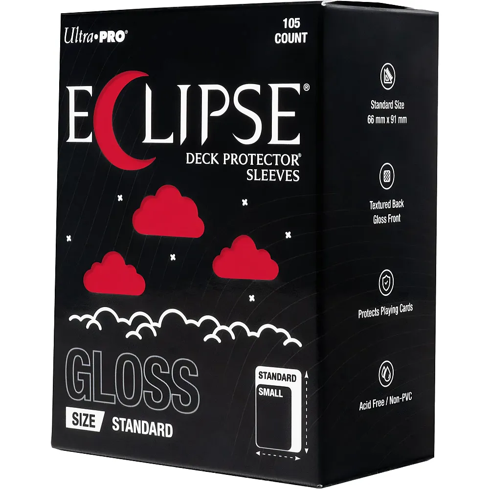 Ultra Pro ECLIPSE Gloss Red Deck Protector Sleeves Standard 105 - Brands