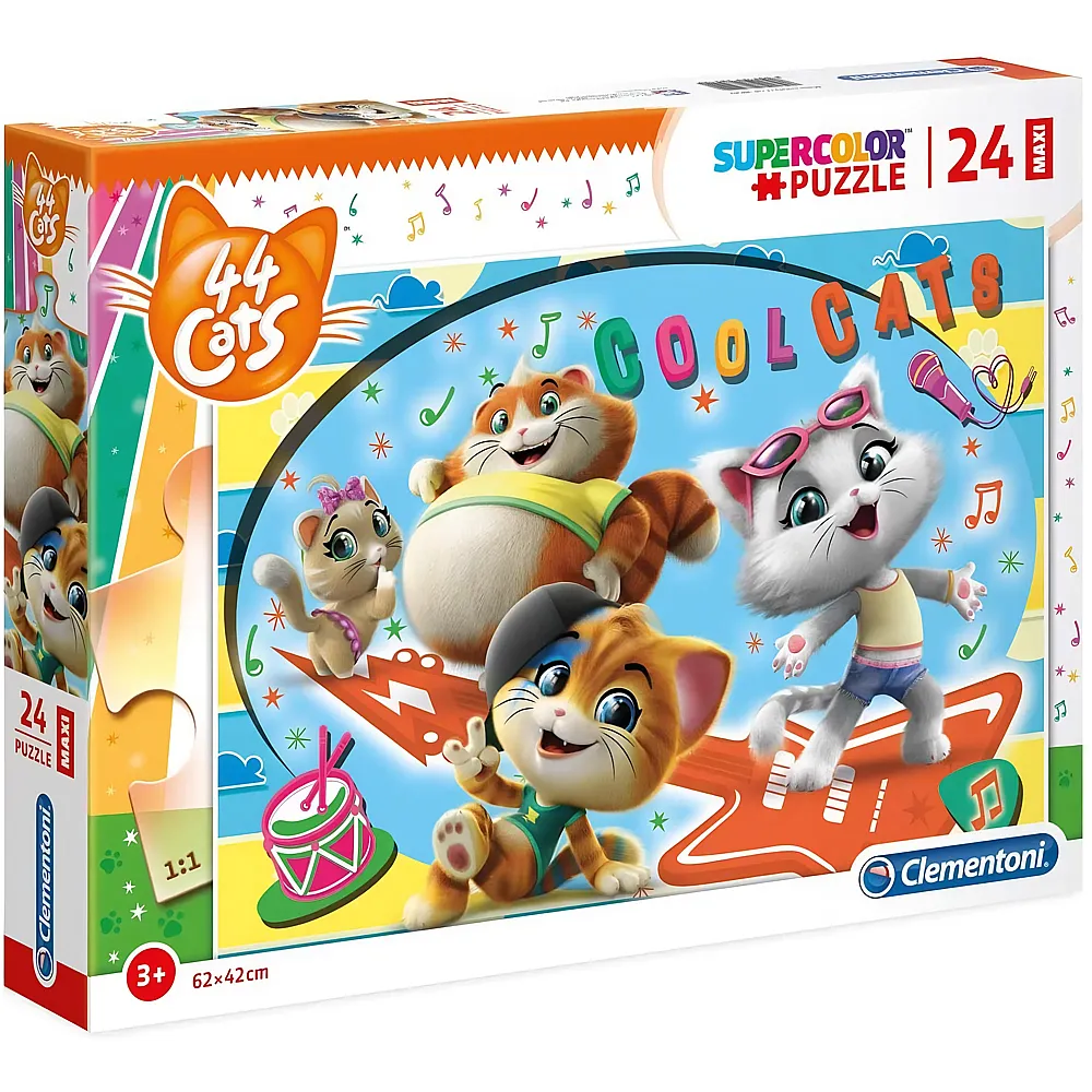Clementoni Puzzle Supercolor Maxi 44 Cats - 24 Teile