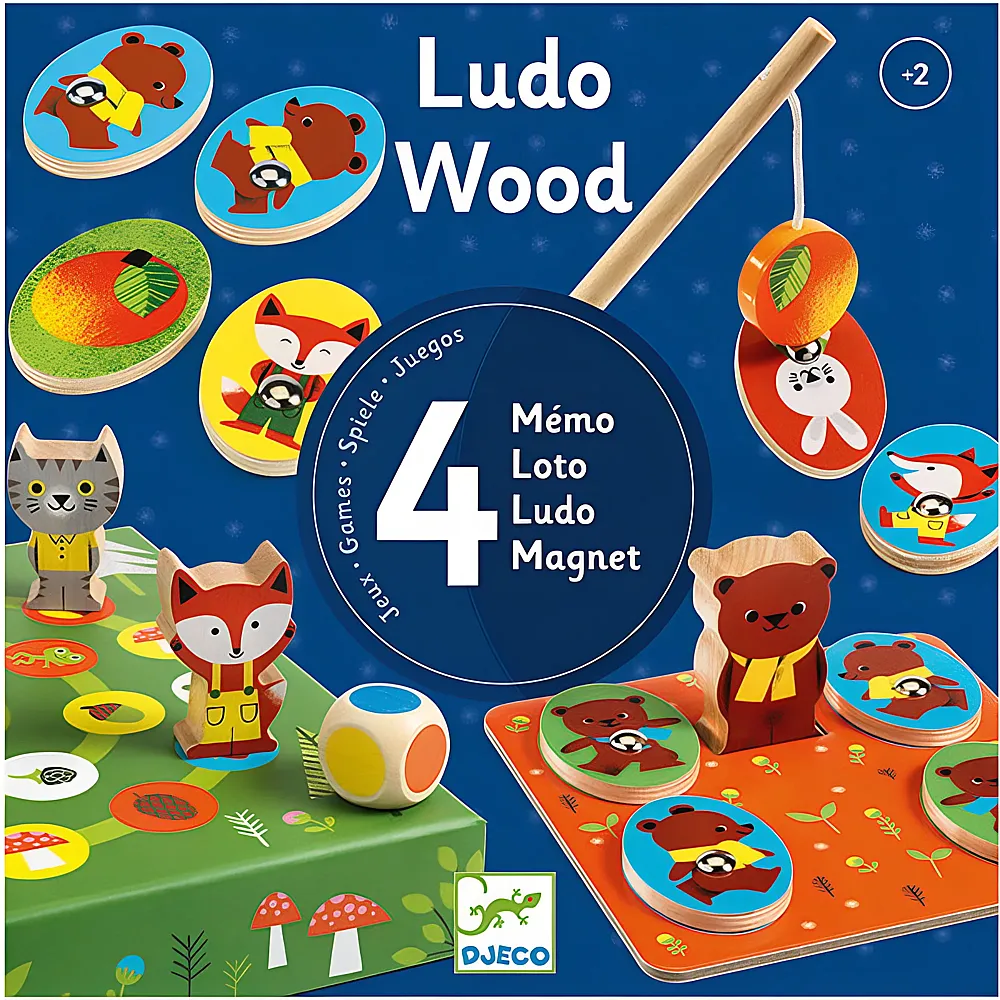 Djeco Spiele Magnetspiel Ludo Wood