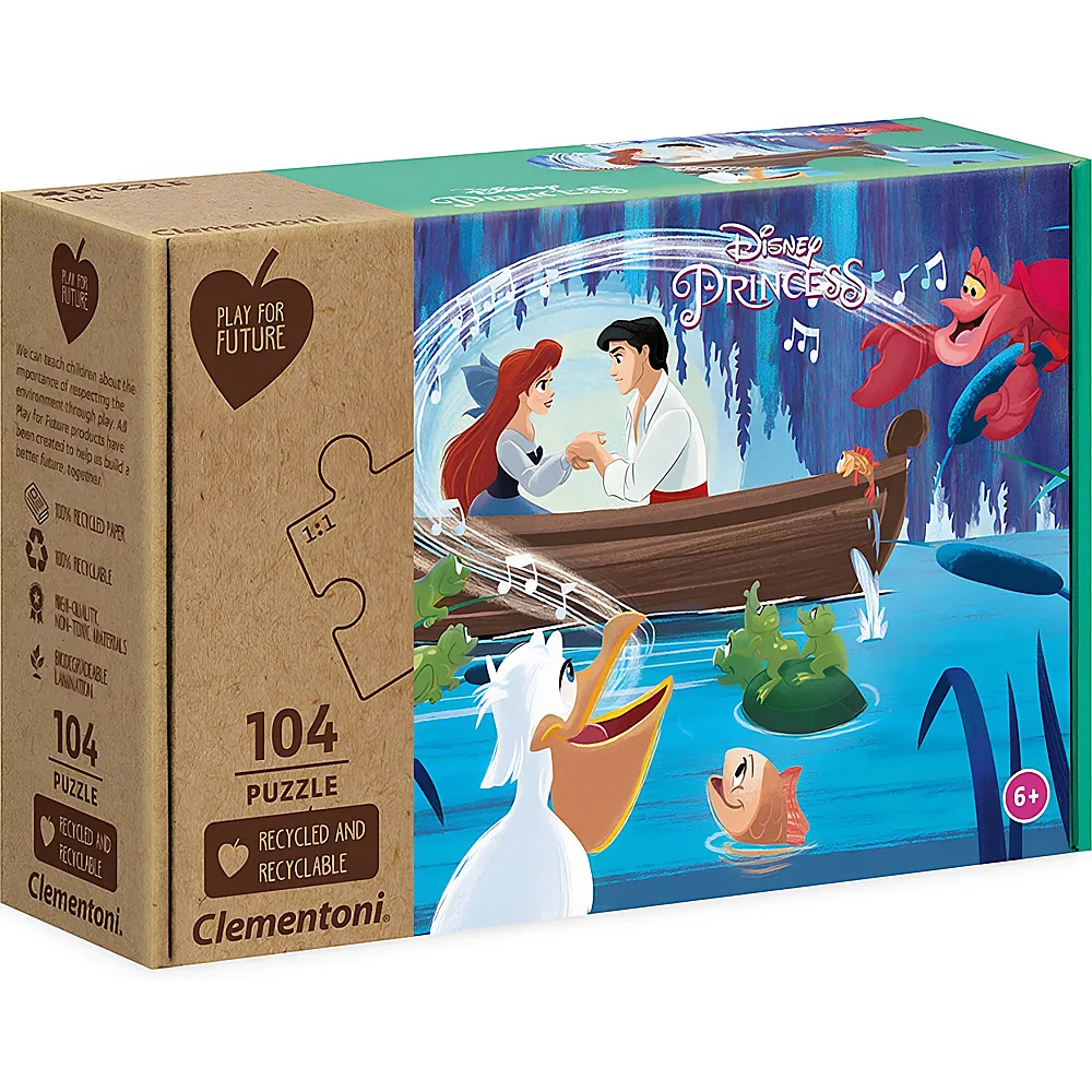 Clementoni Puzzle Play for Future Disney Princess Die kleine Meerjungfrau 104Teile