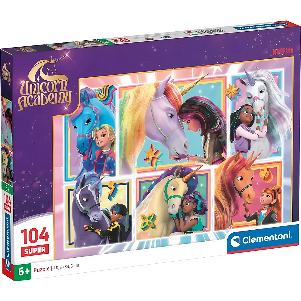 Clementoni Puzzle Supercolor Unicorn Academy - 104 Teile