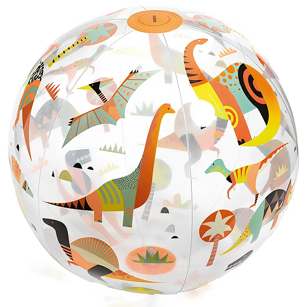 Djeco Ball Dino mit Fluofarbe 35cm | Wasserspielzeug