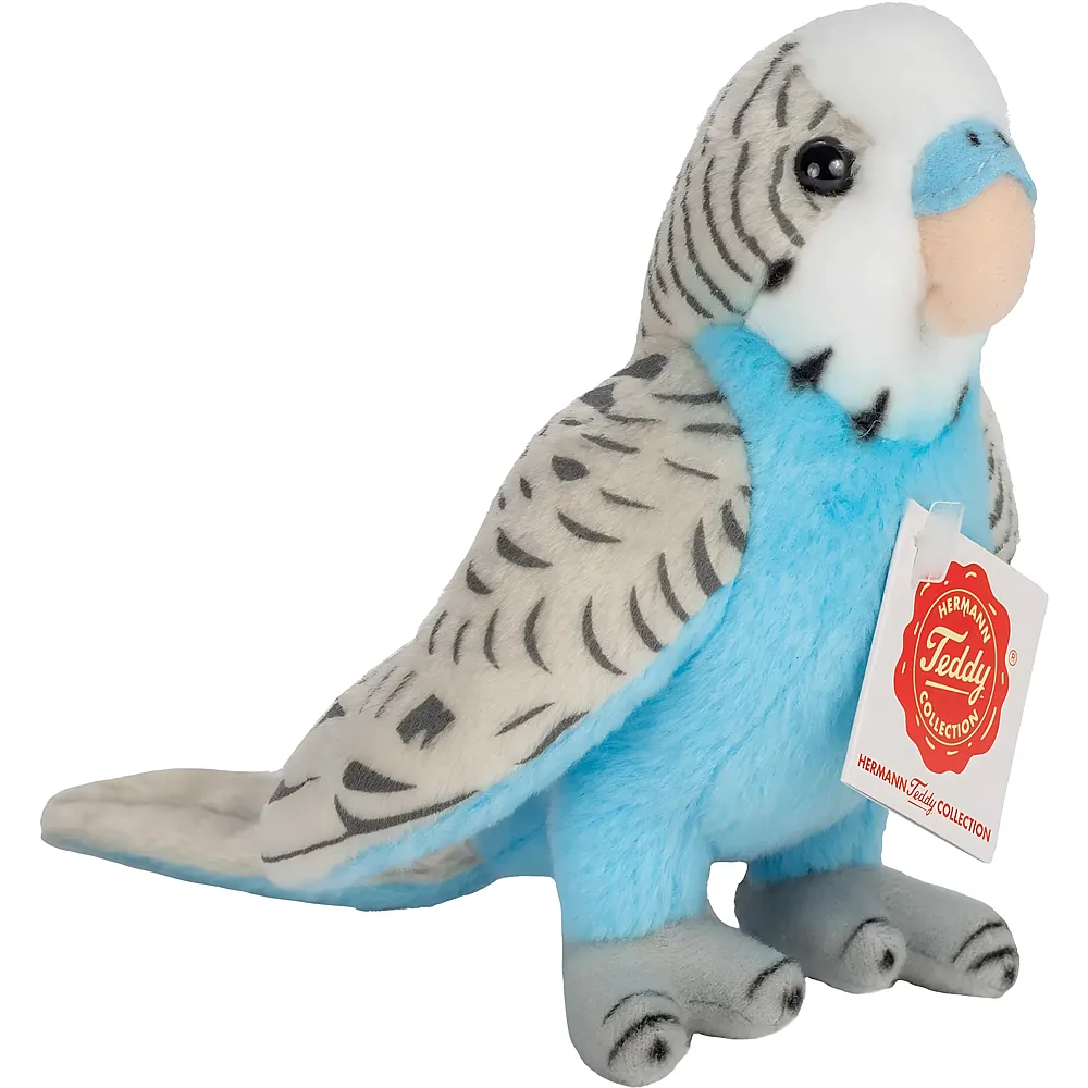Teddy-Hermann Wellensittich Blau - 13 cm