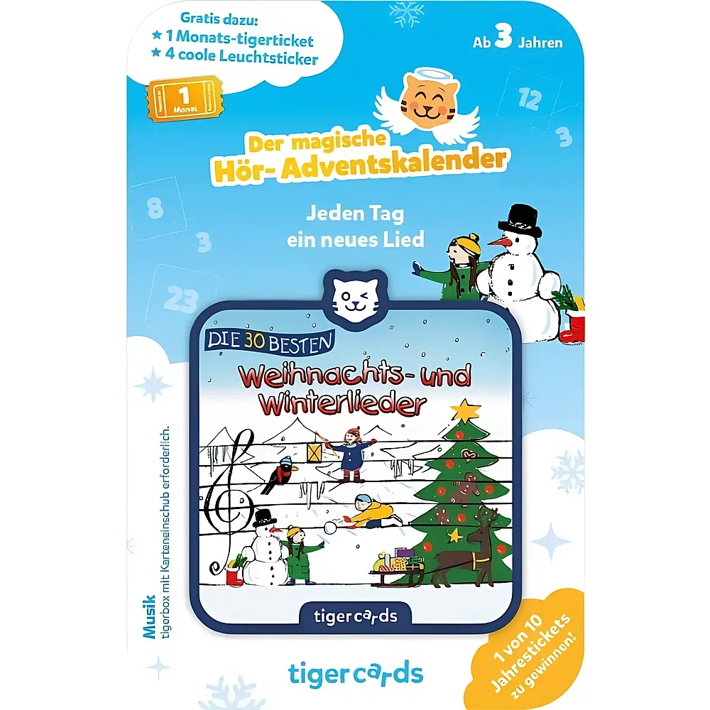 Tigermedia Die 30 besten-Winter- und Weihnachtslieder - Adventskalender -Adventskalender DE