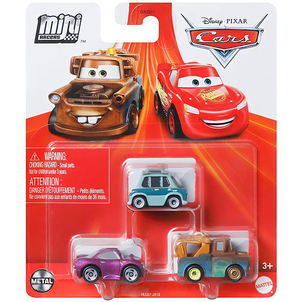 Mattel Mini Racers Disney Cars 3er-Pack Professor Z, Holley & Mater MiniRacers | Spielzeugauto