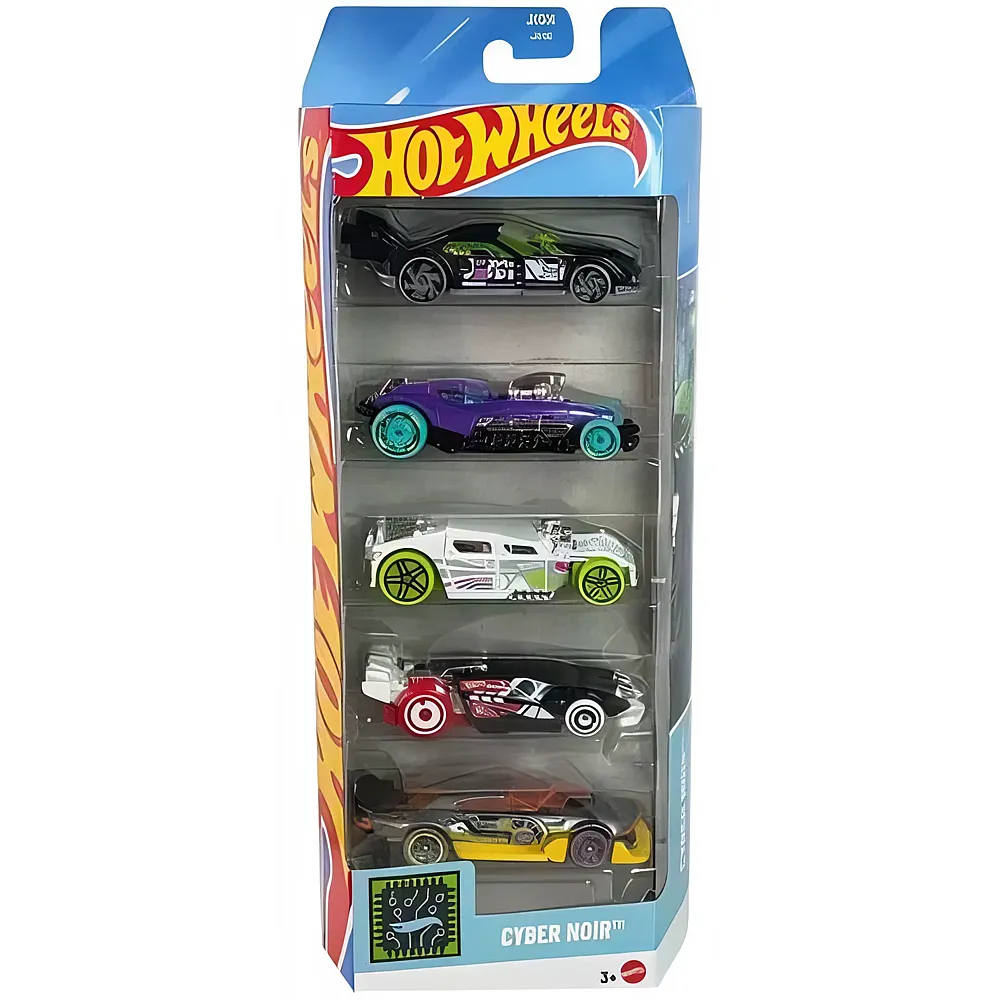 meinspielzeug - Hot Wheels 5er Geschenkset Cyber Noir 1:64 | Autos