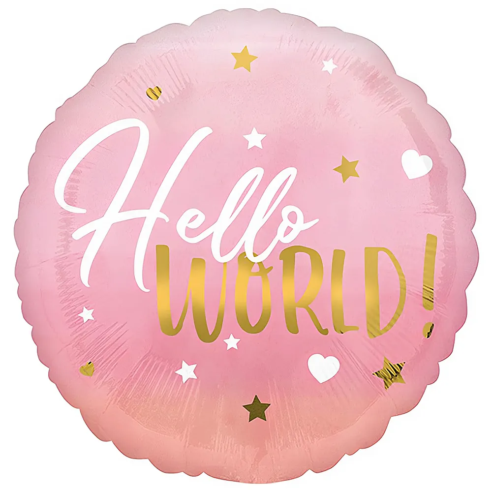 Amscan Folienballon Standard Pink Baby Girl 43cm | Kindergeburtstag
