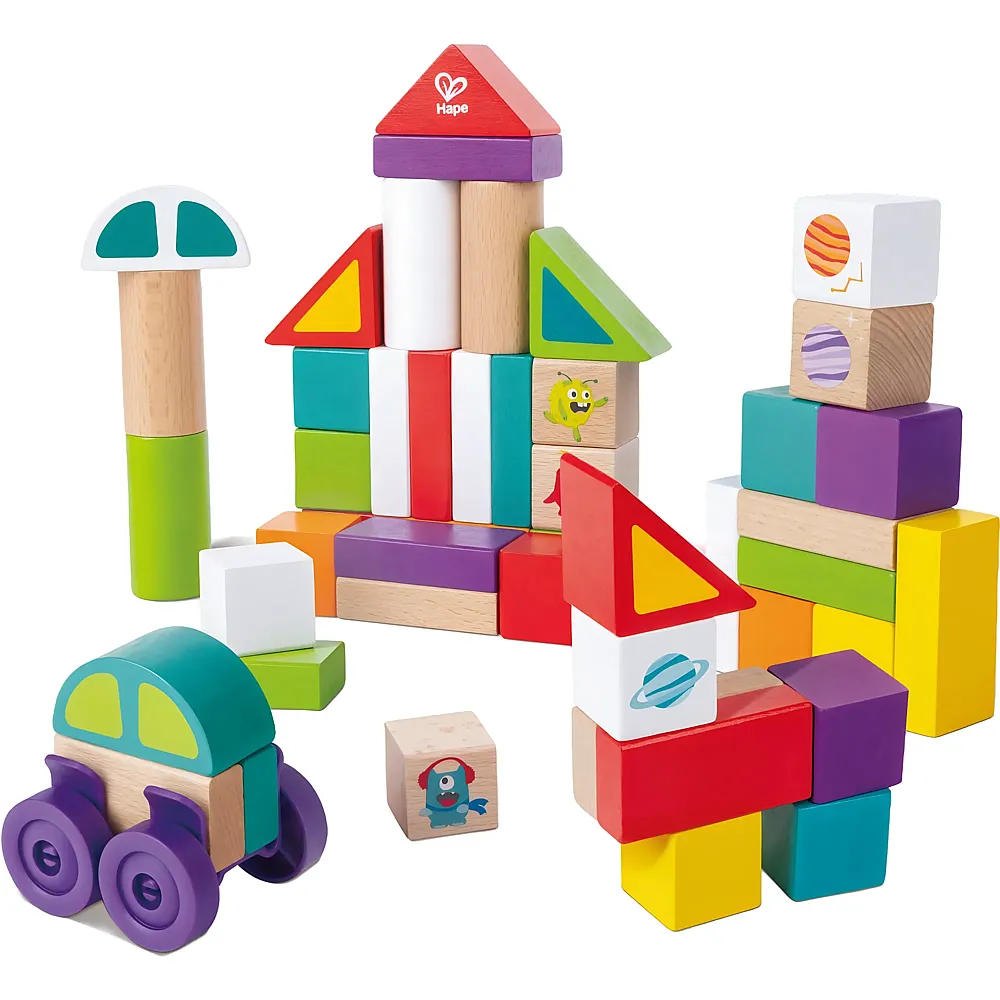 Hape Bausteine-Set Monster - 54 Teile