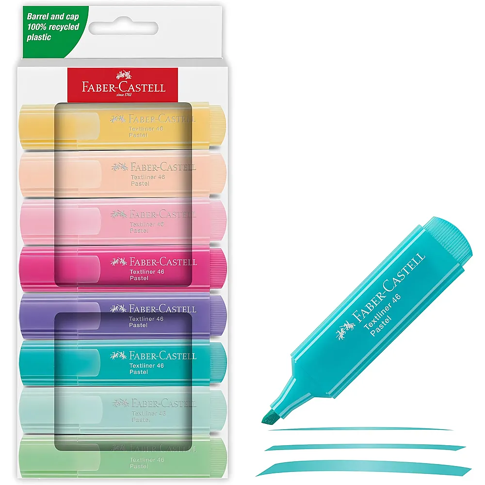 Faber-Castell Textmarker 46 Pastell - 8 Teile