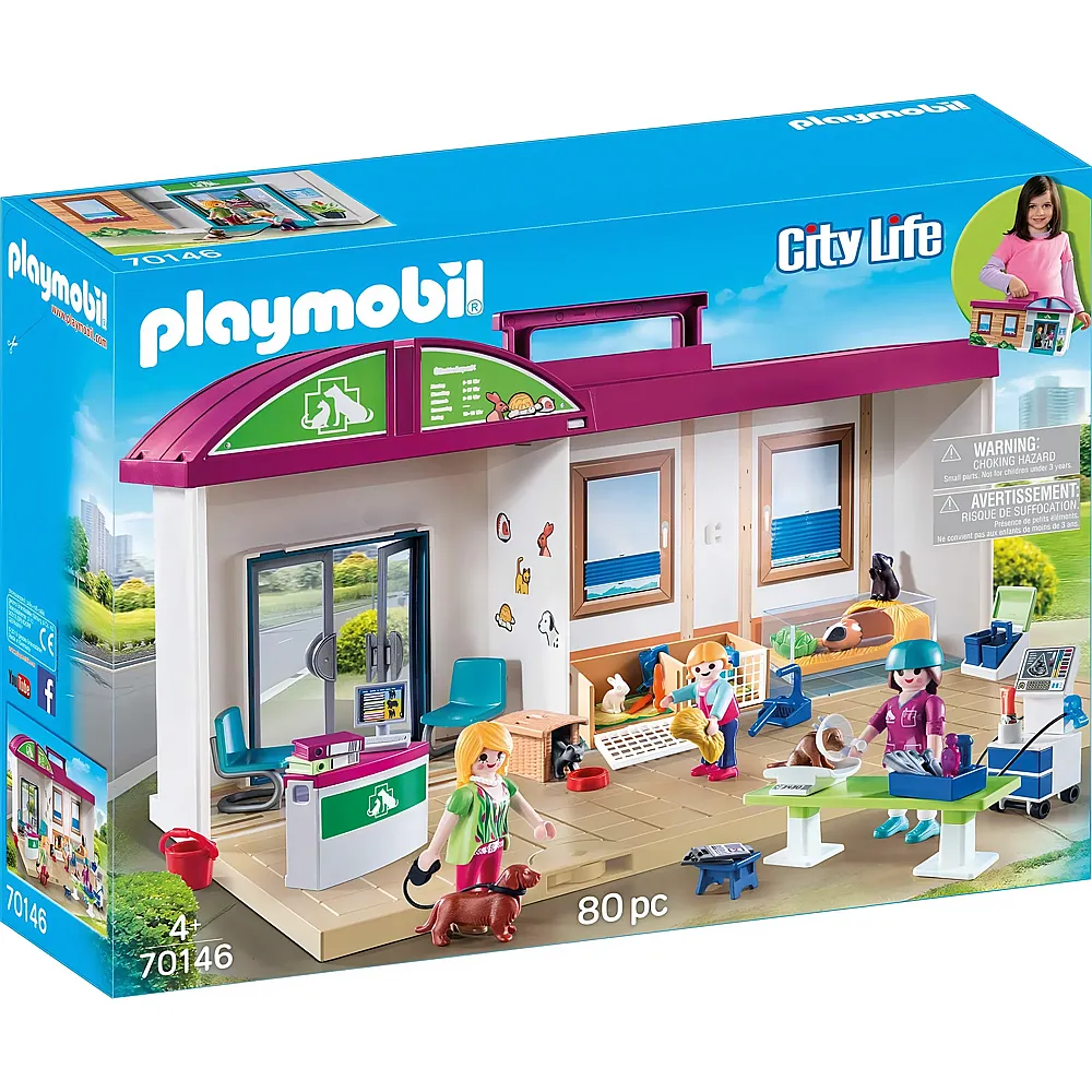 PLAYMOBIL City Life Mitnehm-Tierklinik 70146